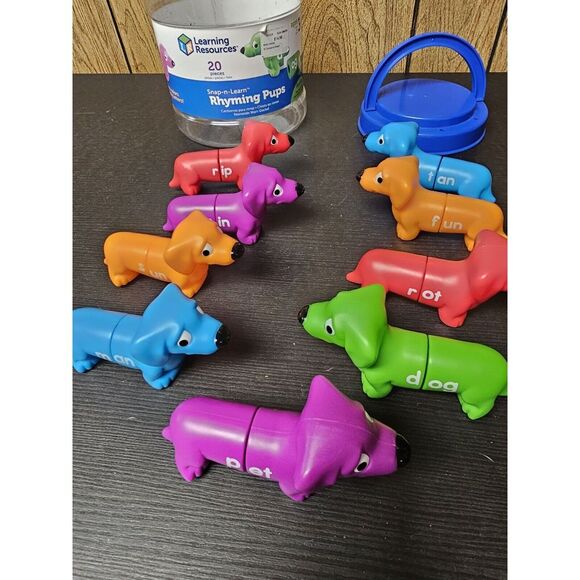 Rhyming Pups Learning Resources Snap-N-Learn Toy 20 Pcs - Picture 2 of 4
